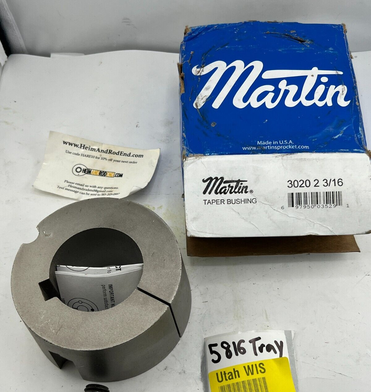 MARTIN GENUINE OEM TAPER LOCK BUSHING 3020 2 3/16 2.1875 in Bore
