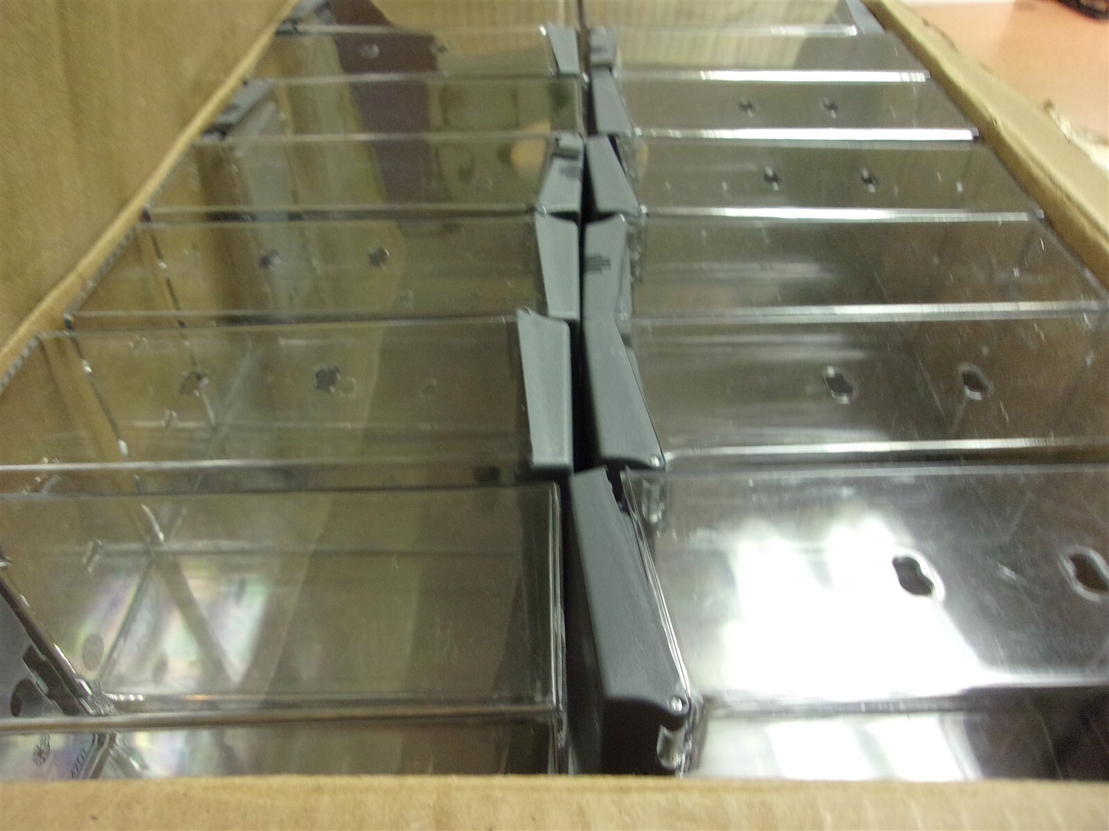 Alpha Security Anti Theft Plastic Boxes KP1447DT, Lot of 42 4-3/8″x2-3/8″x6-1/2″
