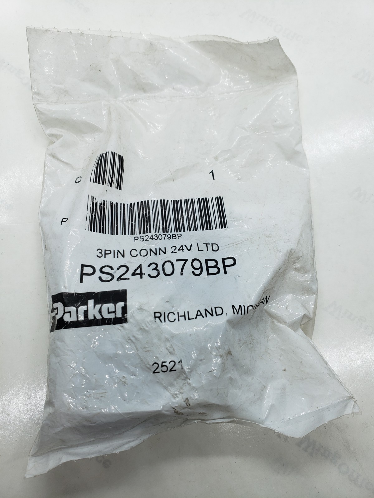 PARKER PS243079BP SOLENOID CONNECTOR 3 PIN 24V AC/DC, NIB