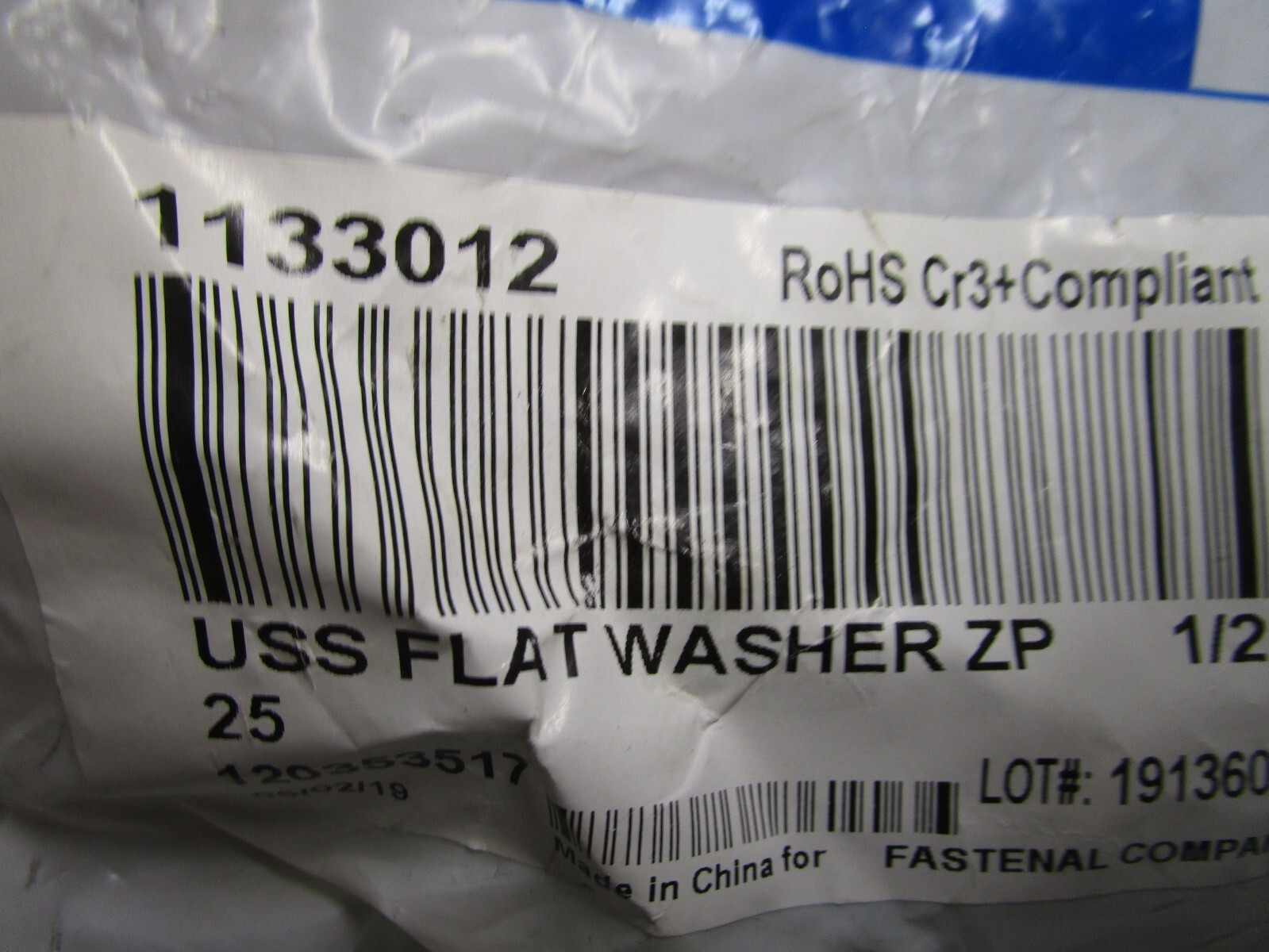 1/2″ x 1.375″ OD Low Carbon Zinc Steel USS General Purpose Flat Washer QTY 75