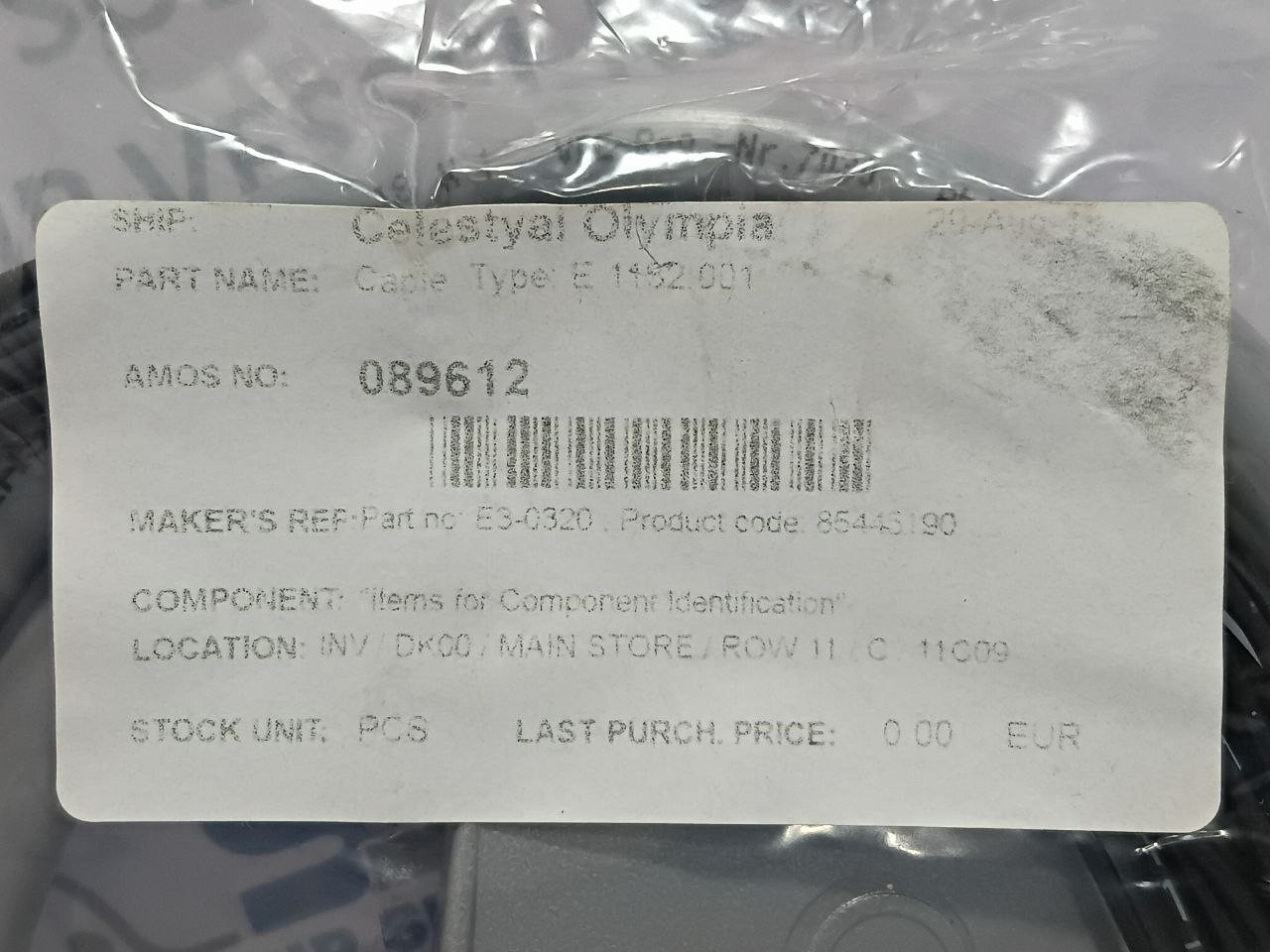 Cable E 1182.001 with Connector Lapp kabel Stuttgart Olflex Classic 110 E3-0320