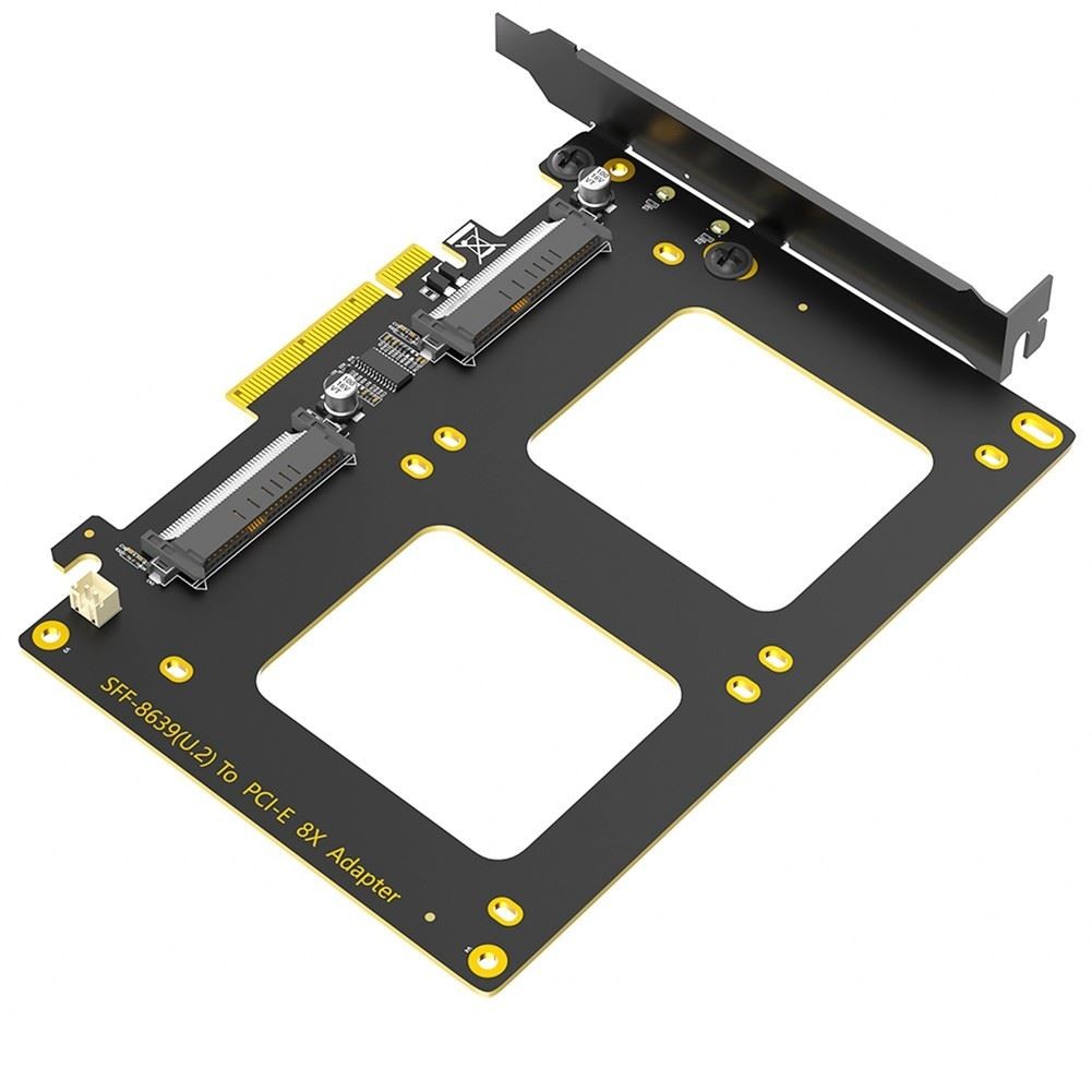 Dual U2 SSD to PCIe 40 X8 Adapter Support 2 X or Soft