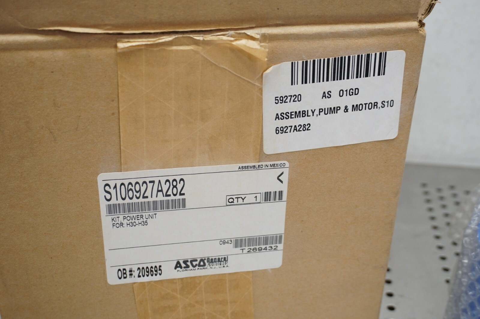 NEW IN BOX ASCO H30 H35 HYDRAMOTOR POWER UNIT KIT S106927A282 105999A282