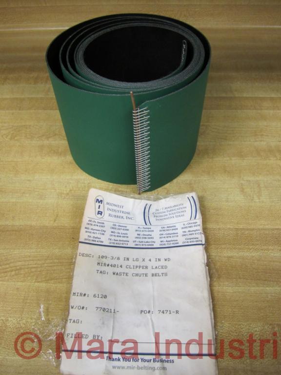 Midwest Industrial Rubber 6120 Waste Chute Belt 4014
