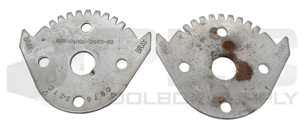 LOT OF 2 BRAY 02-0200-70010-529 NOTCHED PLATE FOR BUTTERFLY VALVE 0876-3210