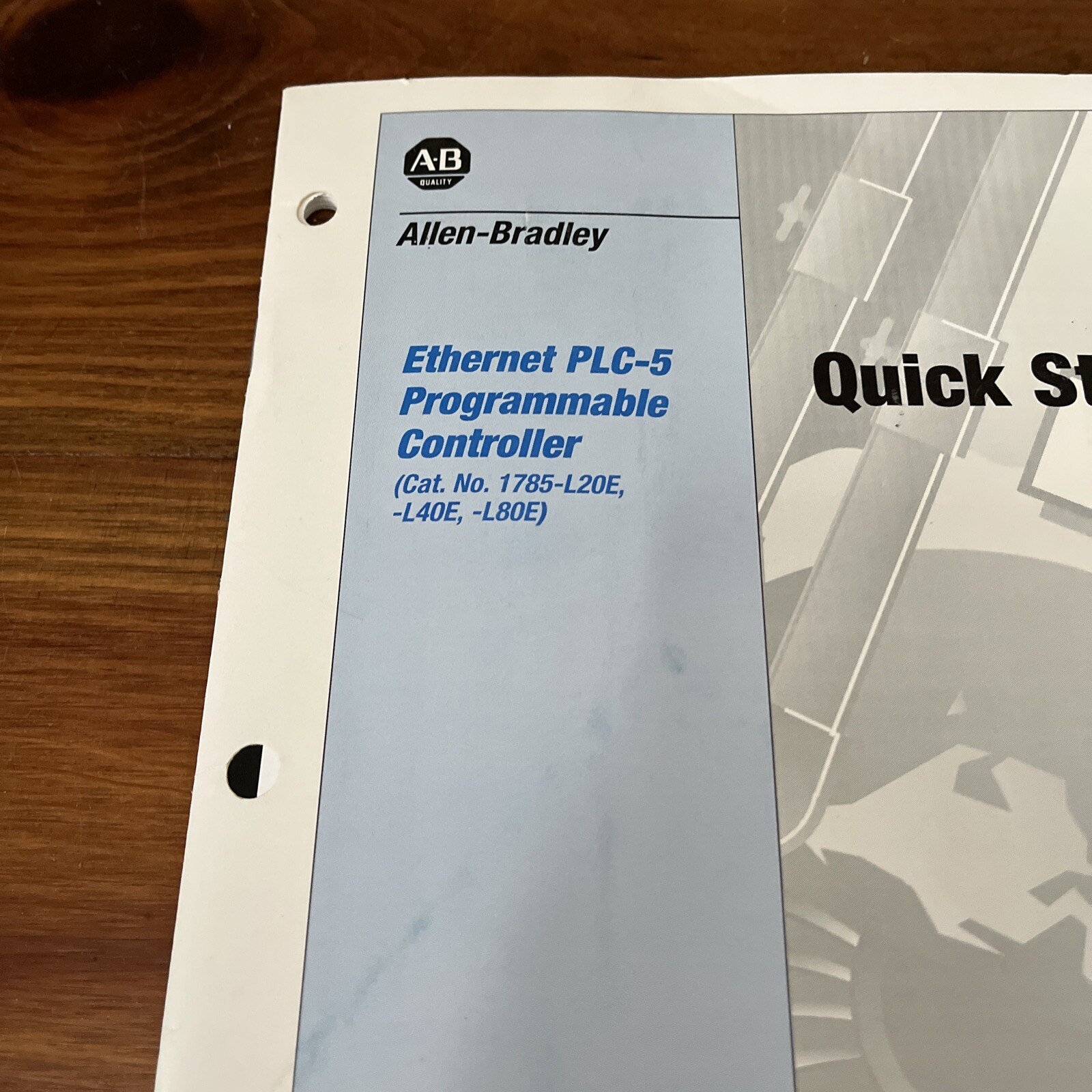 Allen Bradley Ethernet PLC-5 Programmable Controller Cat 1785-L20E Quick Start