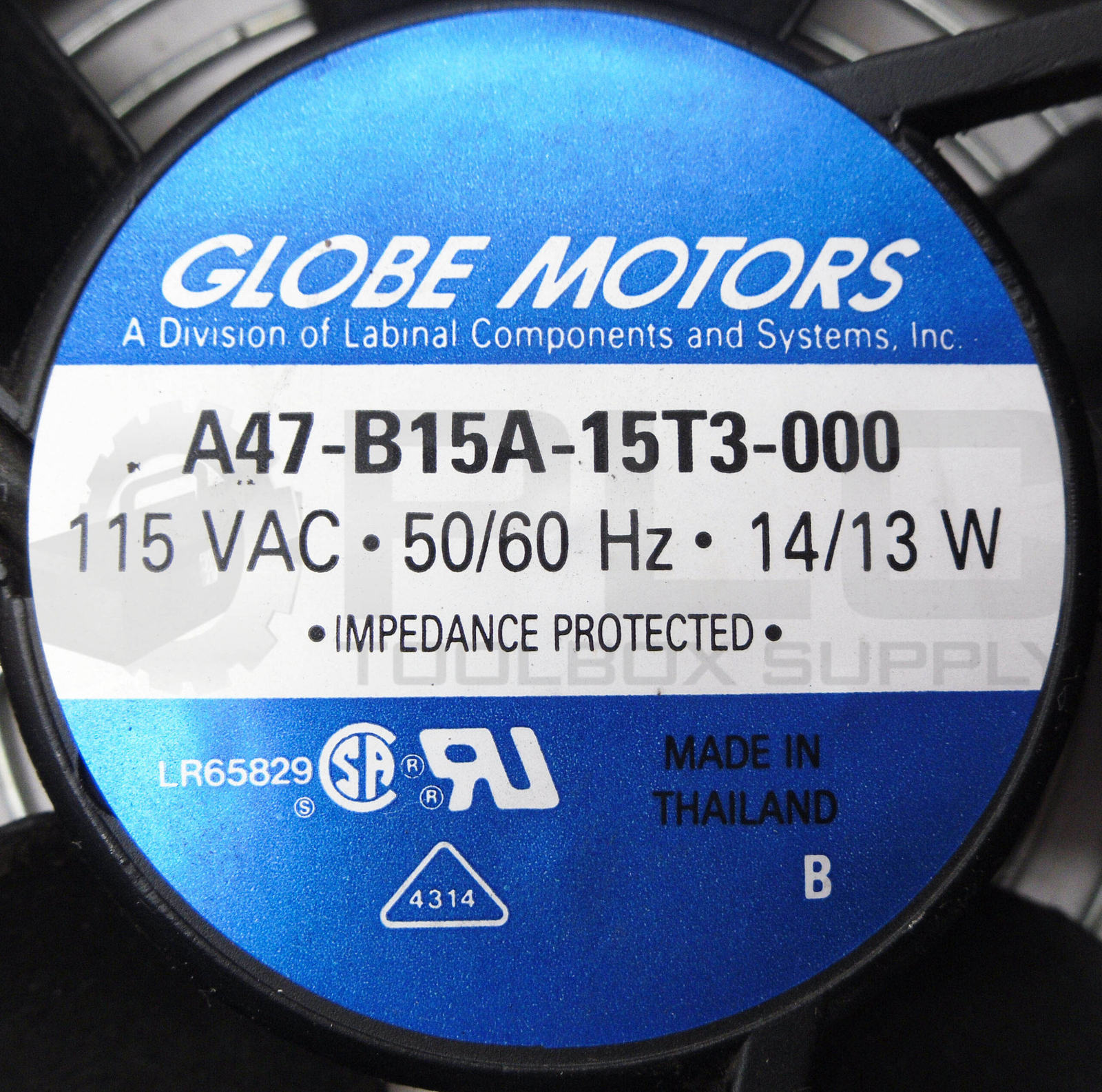 GLOBE MOTORS A47-B15A-15T3-000 COOLING FAN 115VAC 50/60HZ 14/13W