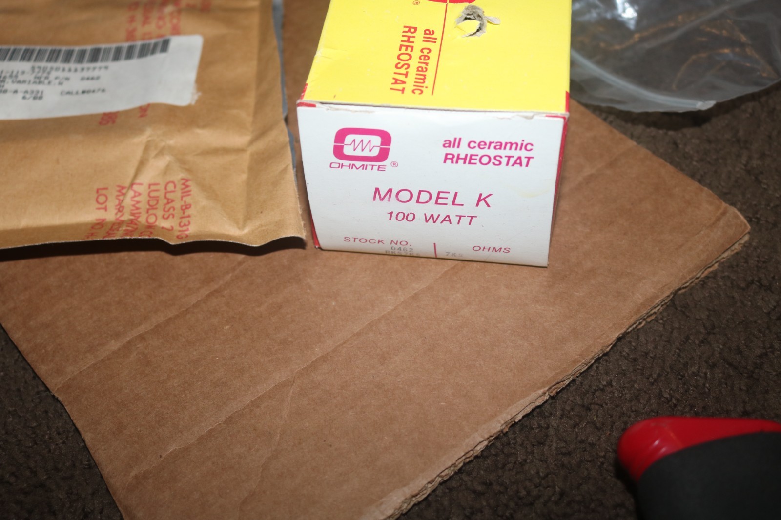 NOS Ohmite 100 Watt ceramic potentiometer model K RKS7K5 7K5 Ohms