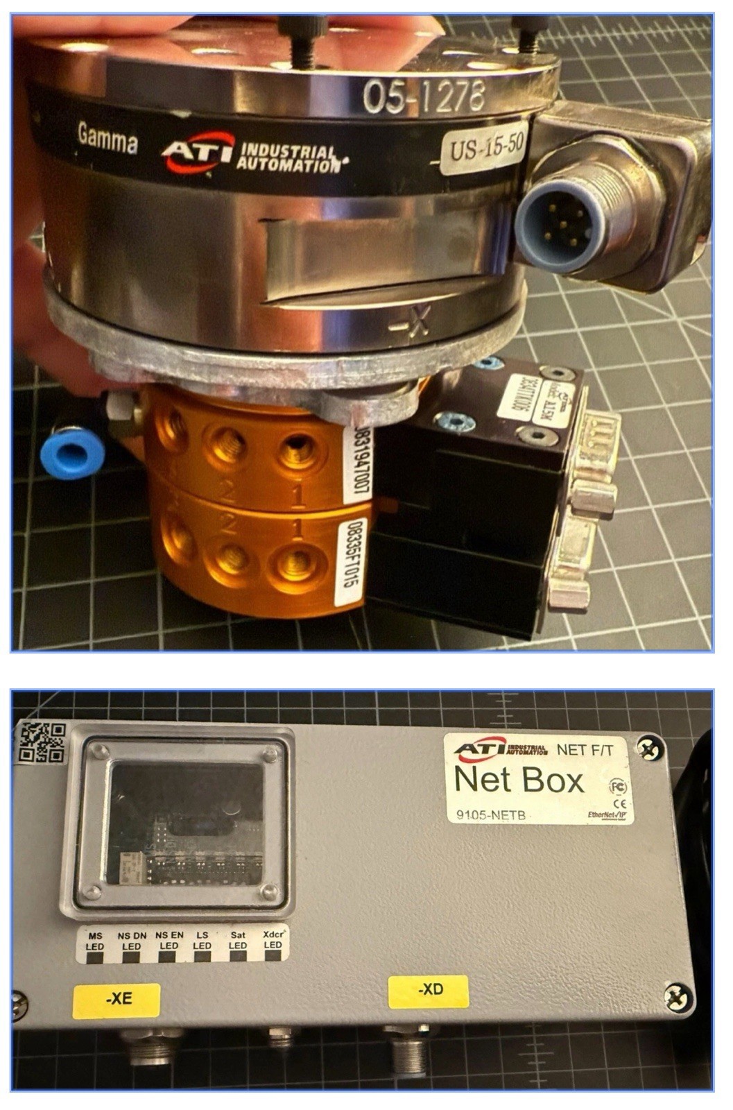 ATI US-15-50 Gamma Force/Torque Sensor w/ ATI NetBox 9105-NETB NET F/T -Complete
