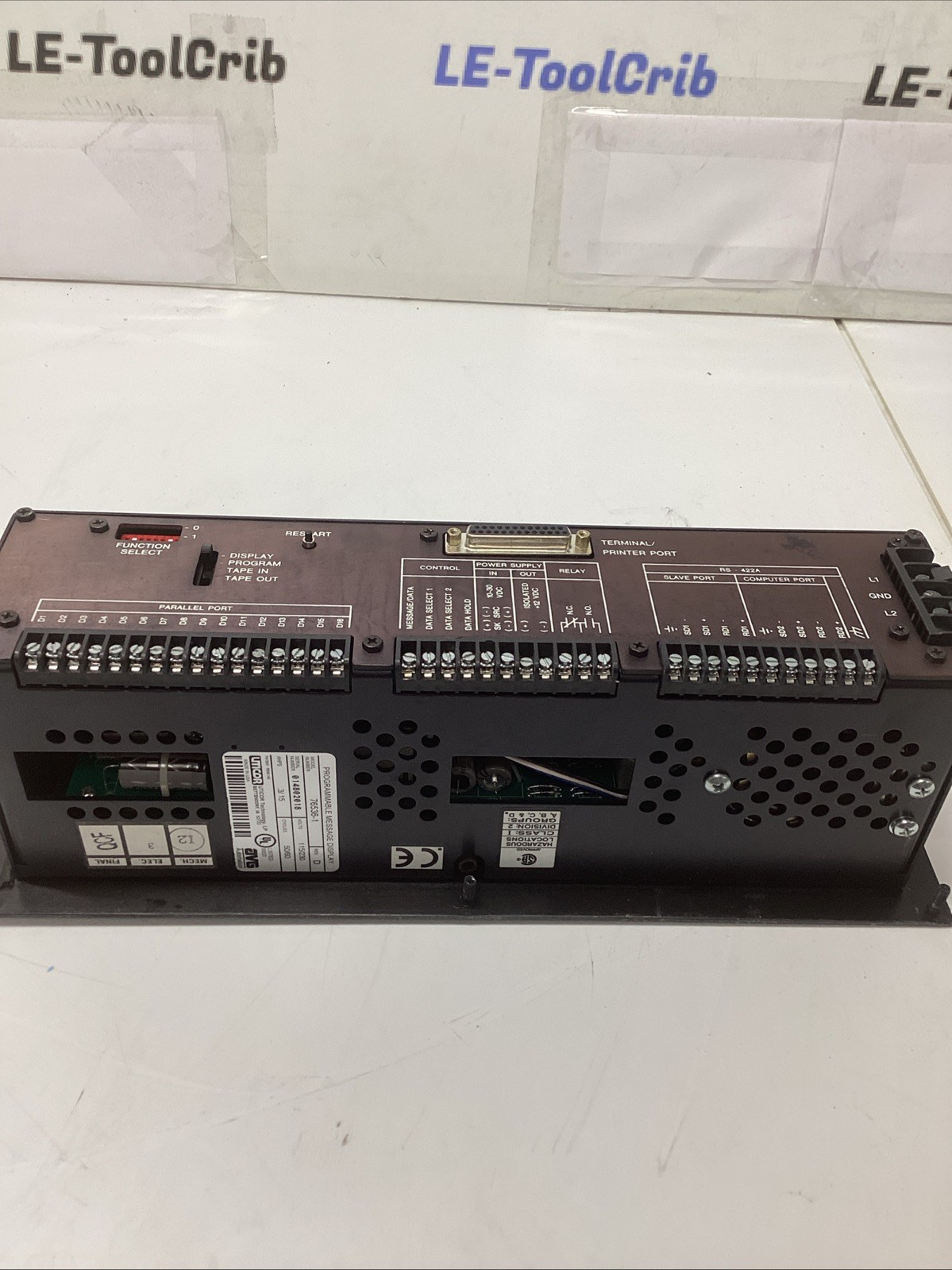 Scratched UTICOR TECHNOLOGY INC 76536-1 REV D PROGRAMMABLE MESSAGE DISPLAY L-369