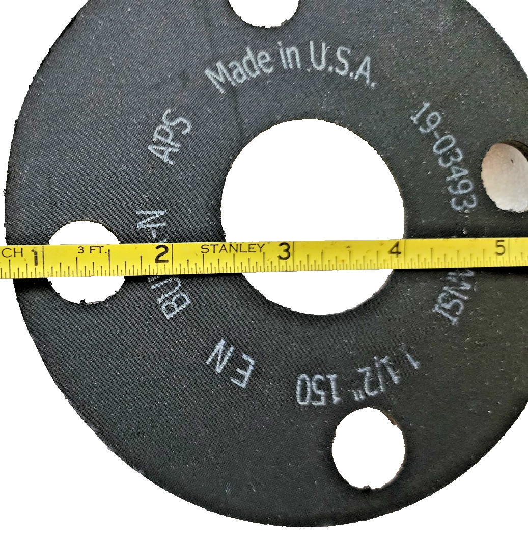 Full Face Buna-N 19-03493 Flange Gasket for 5″ Pipe, 1/8″Thick, ANSI 1-1/2”-150
