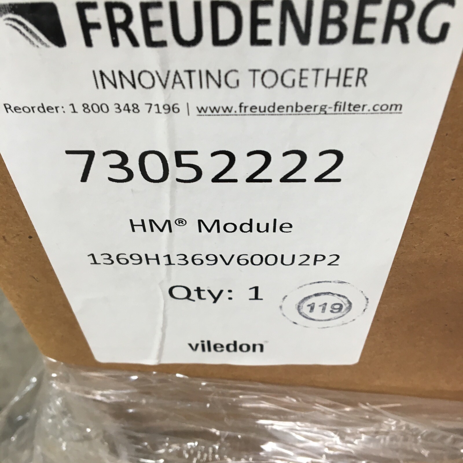 FREUDENBERG 73052222 VILEDON HM MODULE 6X6 FILTER SHIPPING AVAILABLE