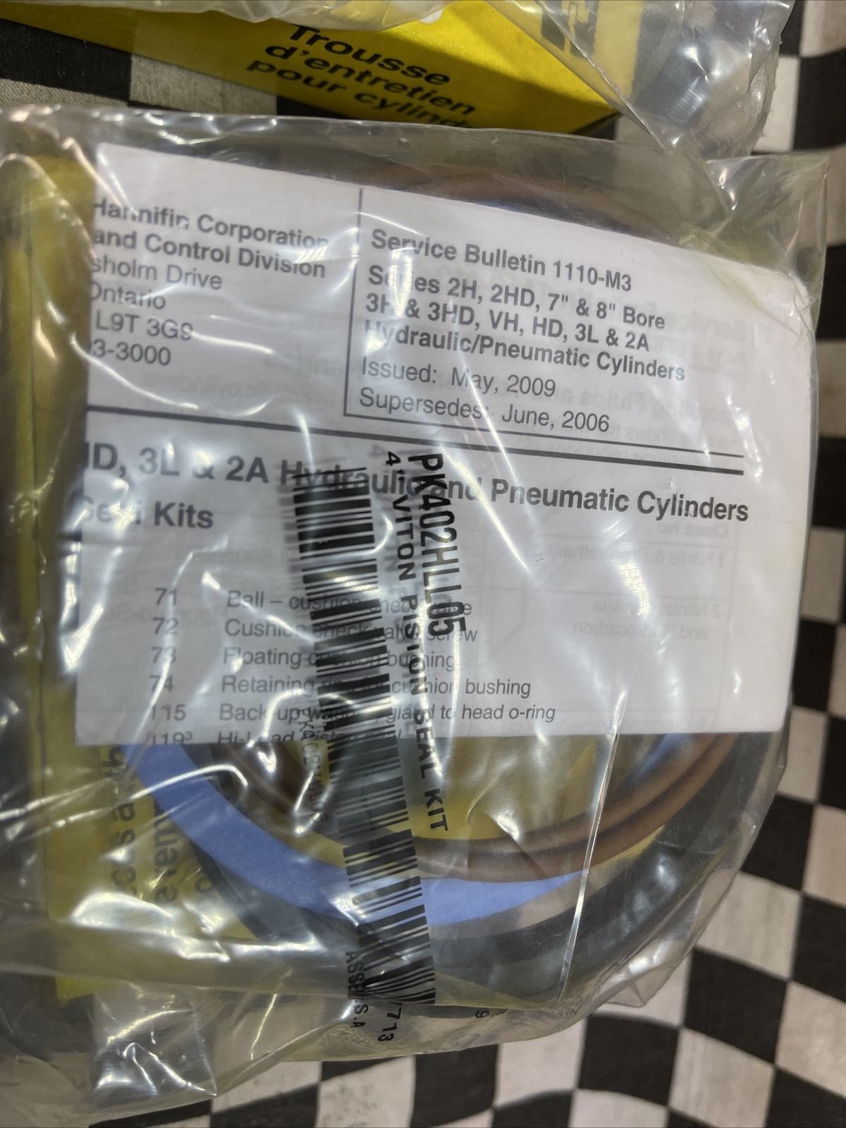 PARKER PK402HLL05, 2HL, 3LL, VHL Series Piston Seal, LOT OF 2, SHIPSAMEDAY#144P1