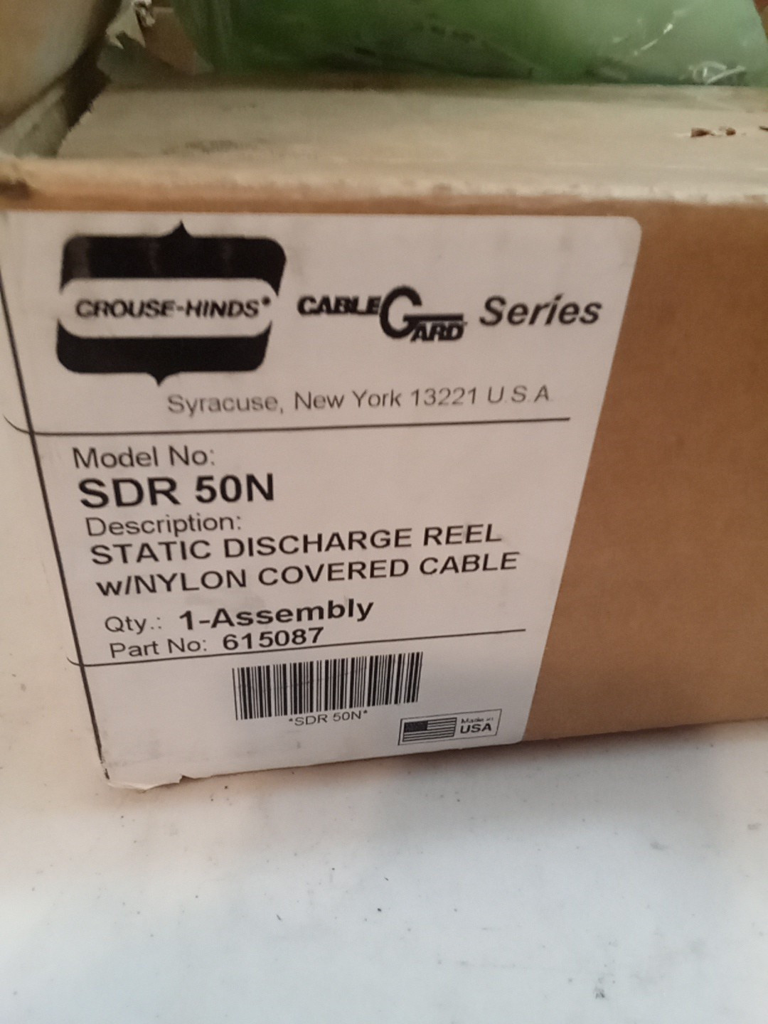 Crouse-Hinds Cable Gard SDR 50N Static Discharge Reel With Nylon Covered Cable