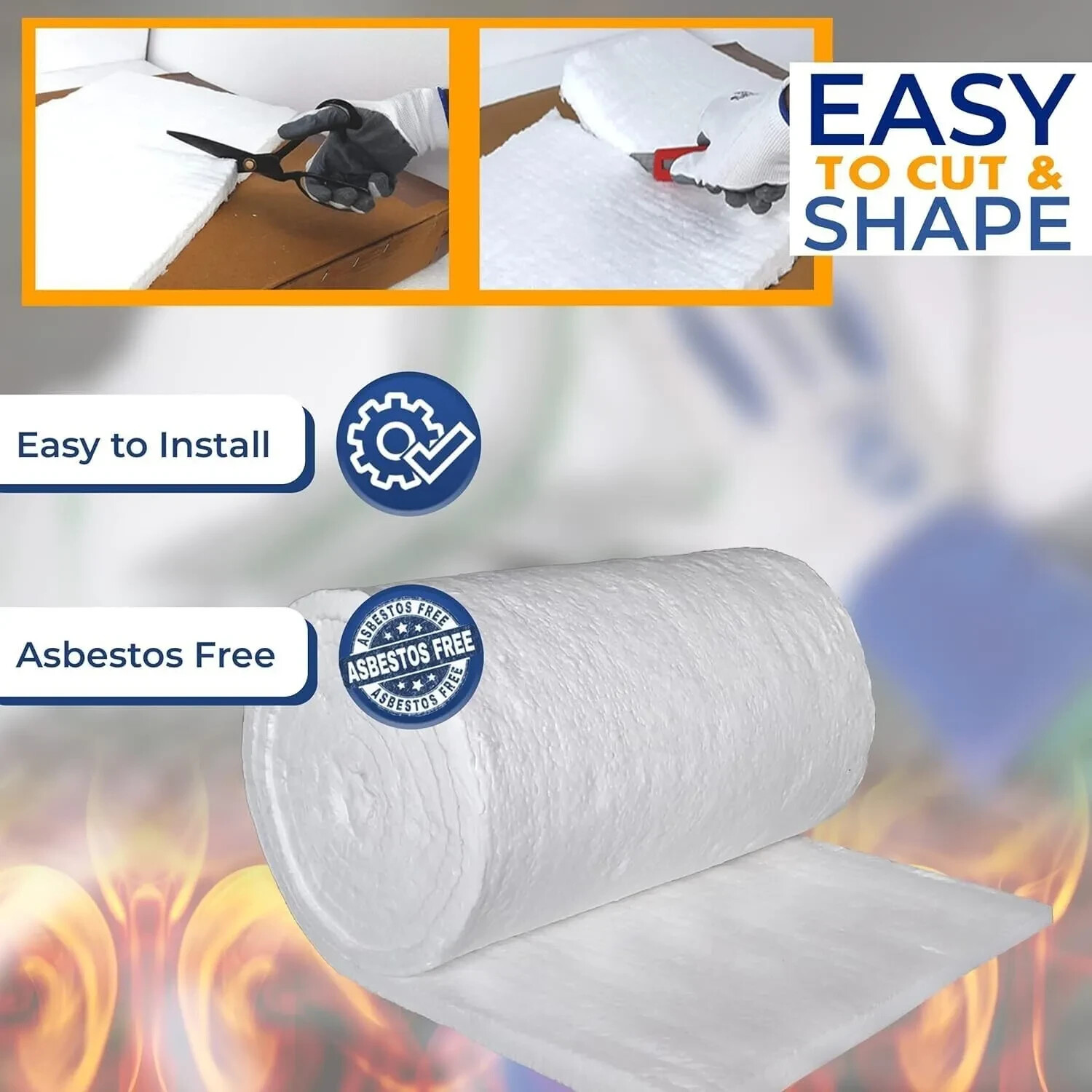 Ceramic Fiber Blanket – 2400F 8# – 1.5″x24″x12.5′ – High Temp Thermal Insulation