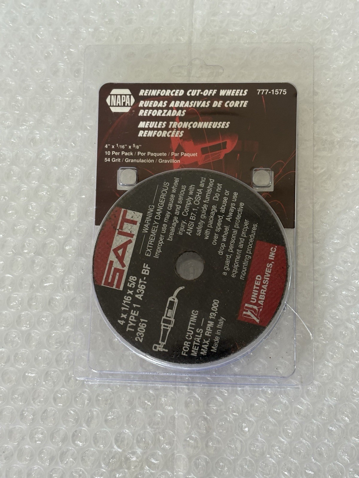 SAIT 4” X 1/16” X 5/8” Type 1 A36T-BF 23061 Cut Off Wheel New 10 Pk