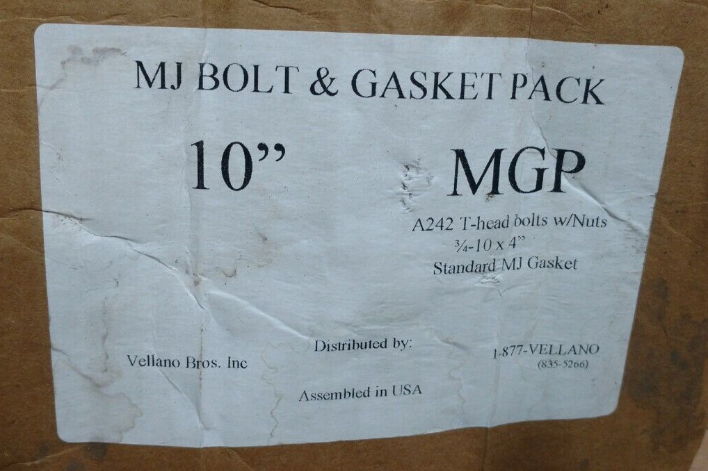 Star 10″ MJ Large Pipe Fitting Gasket & Bolt Kit With (8) 3/4″ x 4″ T-Bolt’s