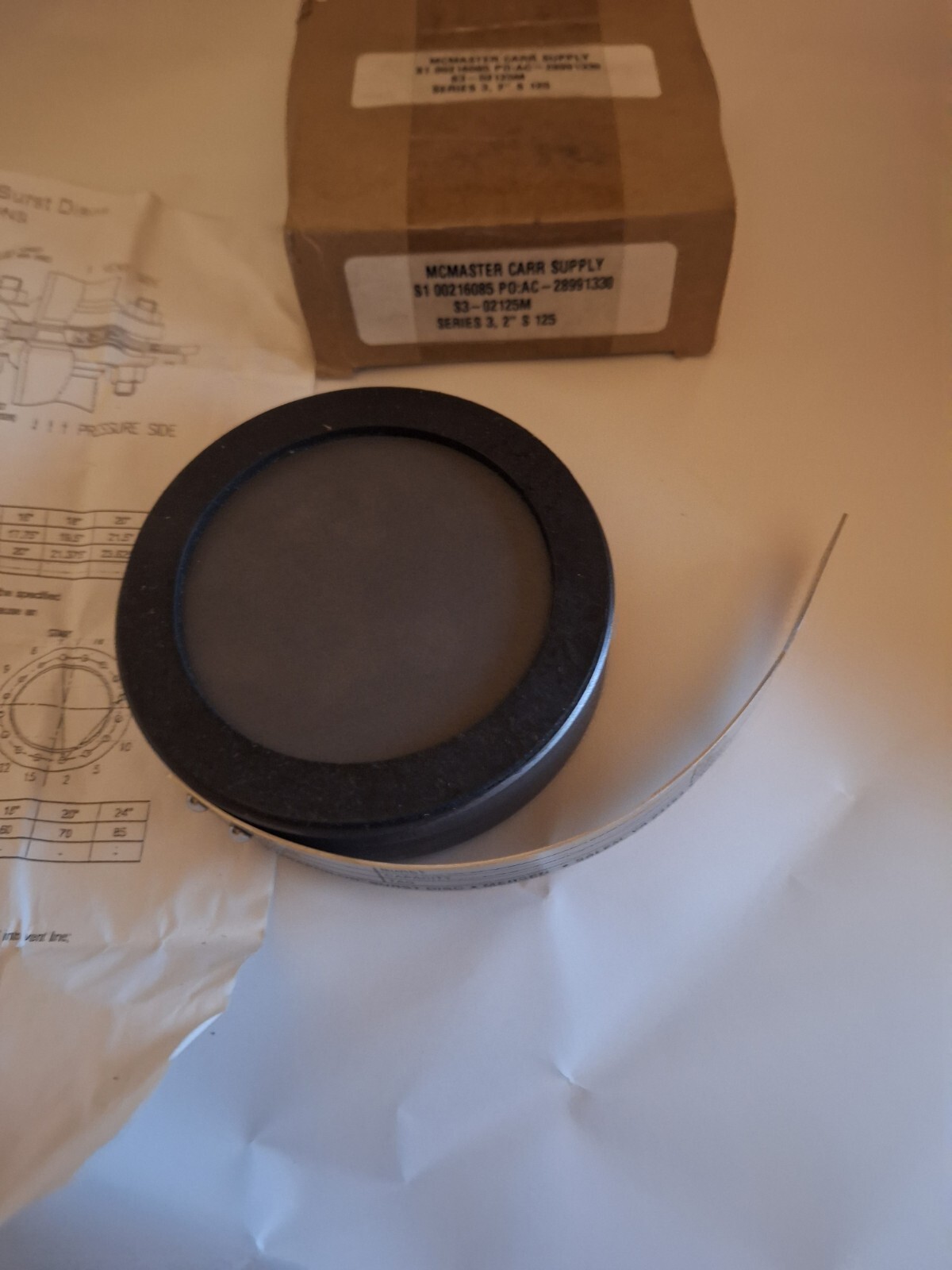 NEW MCMASTER CARR S3-02125M SER. 3, 2″ S 125 PSIG 25 FT LBS GRAPHILOR BURST DISC