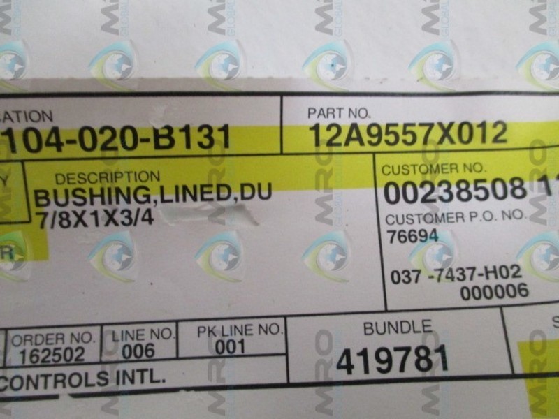 FISHER 12A9557X012 LINED BEARING NSNP
