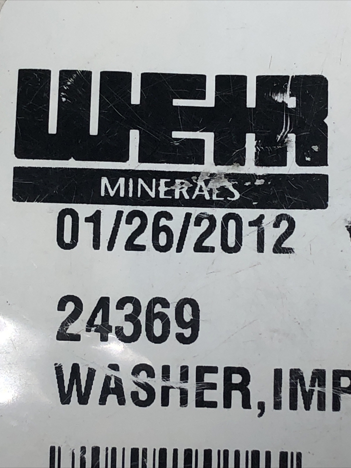 Weir Minerals 24369 Washer, Impeller; 437354