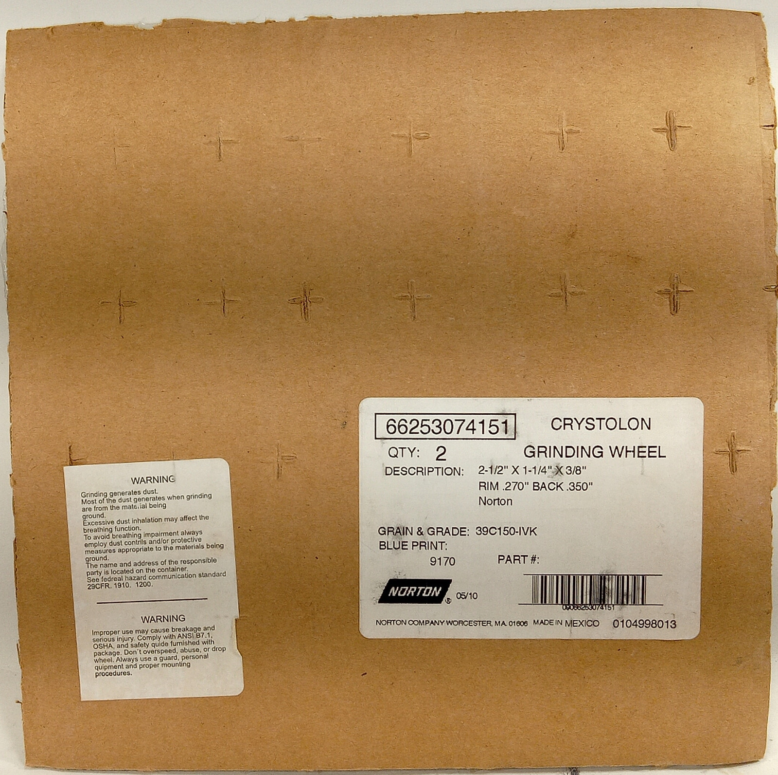 2 NEW NORTON 2-12″ X 1 1/4″ X 3/8″ RIM .270″ BACK .350″ WHEELS NNB *MAKE OFFER*