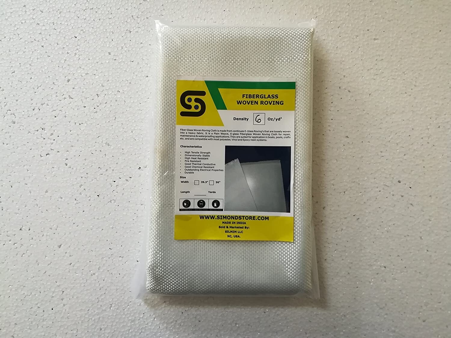 Fiberglass Cloth, 6 Oz, 50 Inches x 12 Feet / 4 yd. Long – Pack of 3