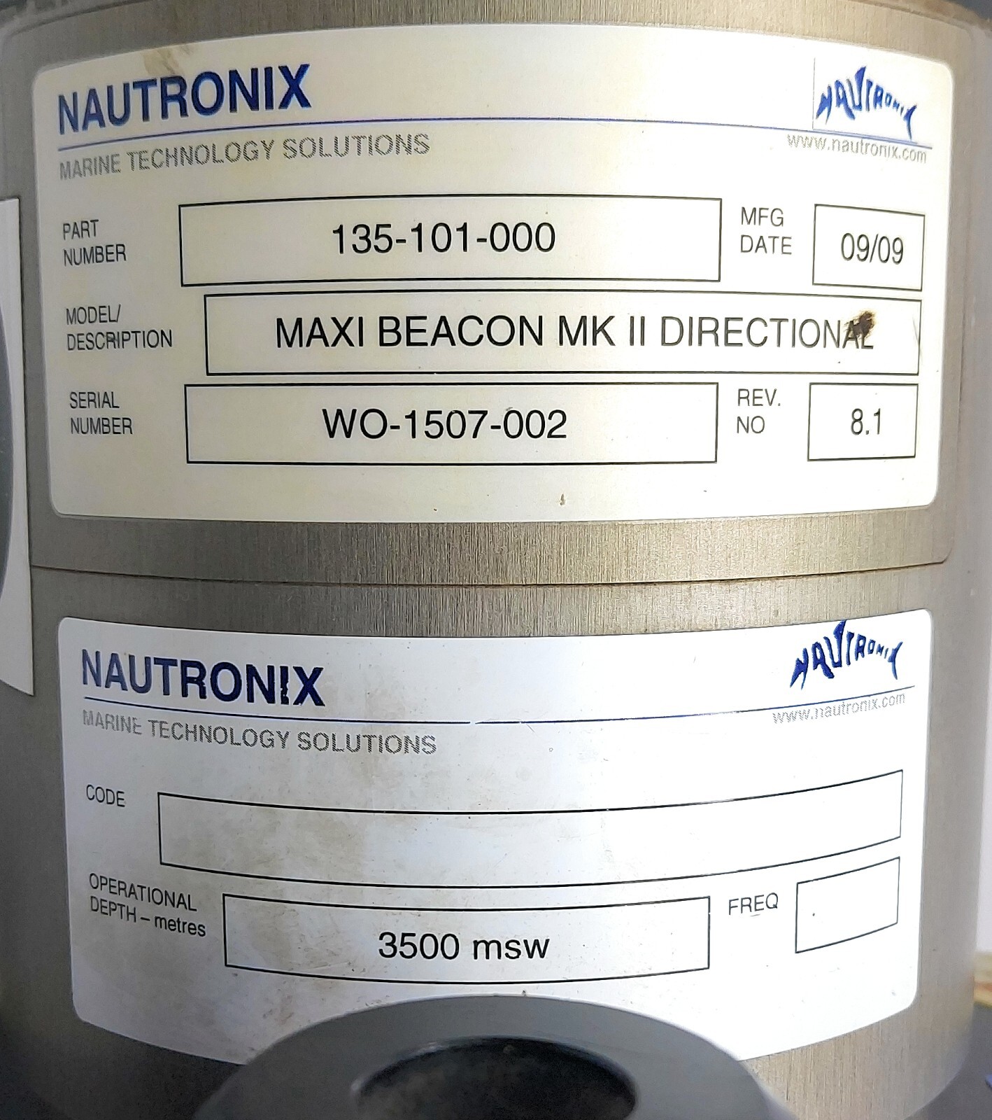 Nautronix 135-101-000 WO-1466-016 Maxi Beacon MK II Directional