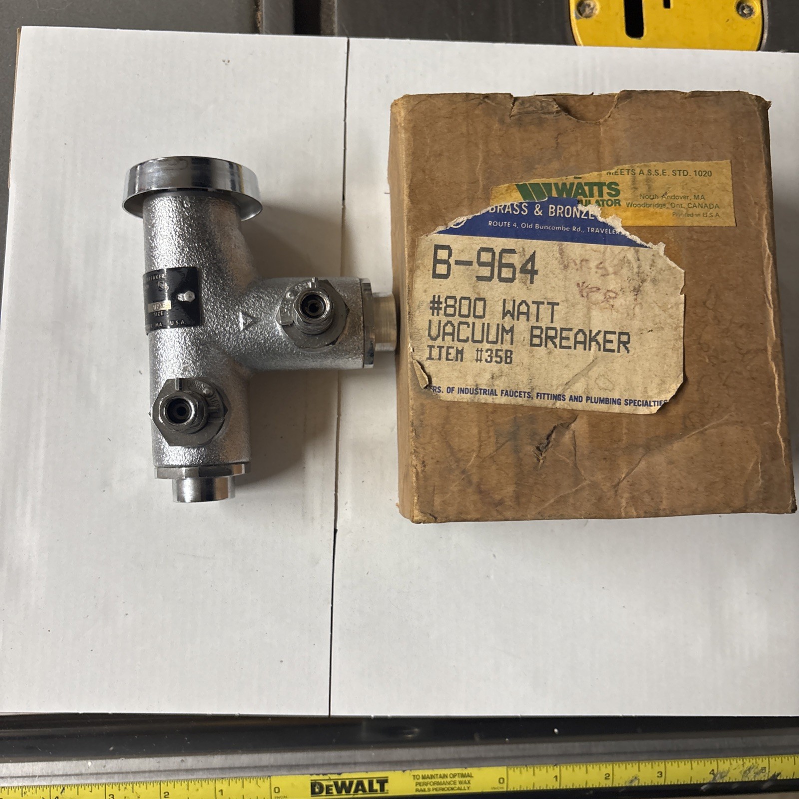WATTS REGULATOR 1/2″ PRESSURE VACUUM BREAKER 800 NOS