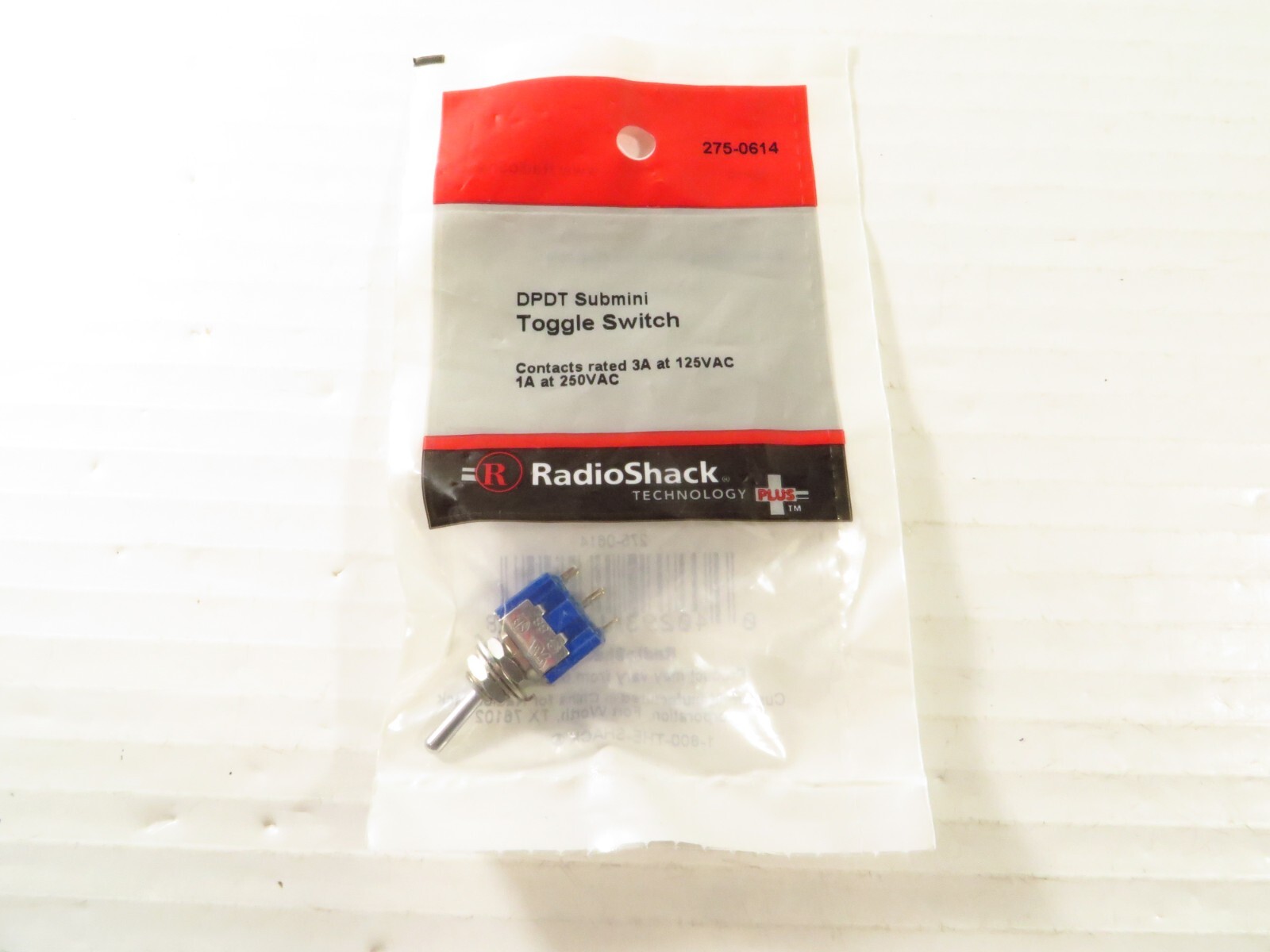 Radio Shack 275-0614 DPDT Submini On-Off Maintained Toggle Switch, 2-3 Day Ship