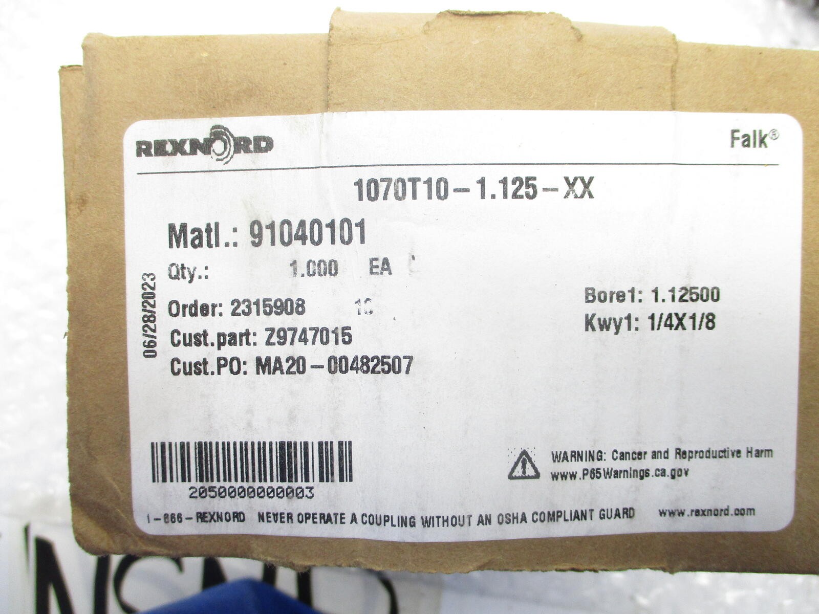 REXNORD 2315908 1070T10 HUB 1.125″ NSMP.