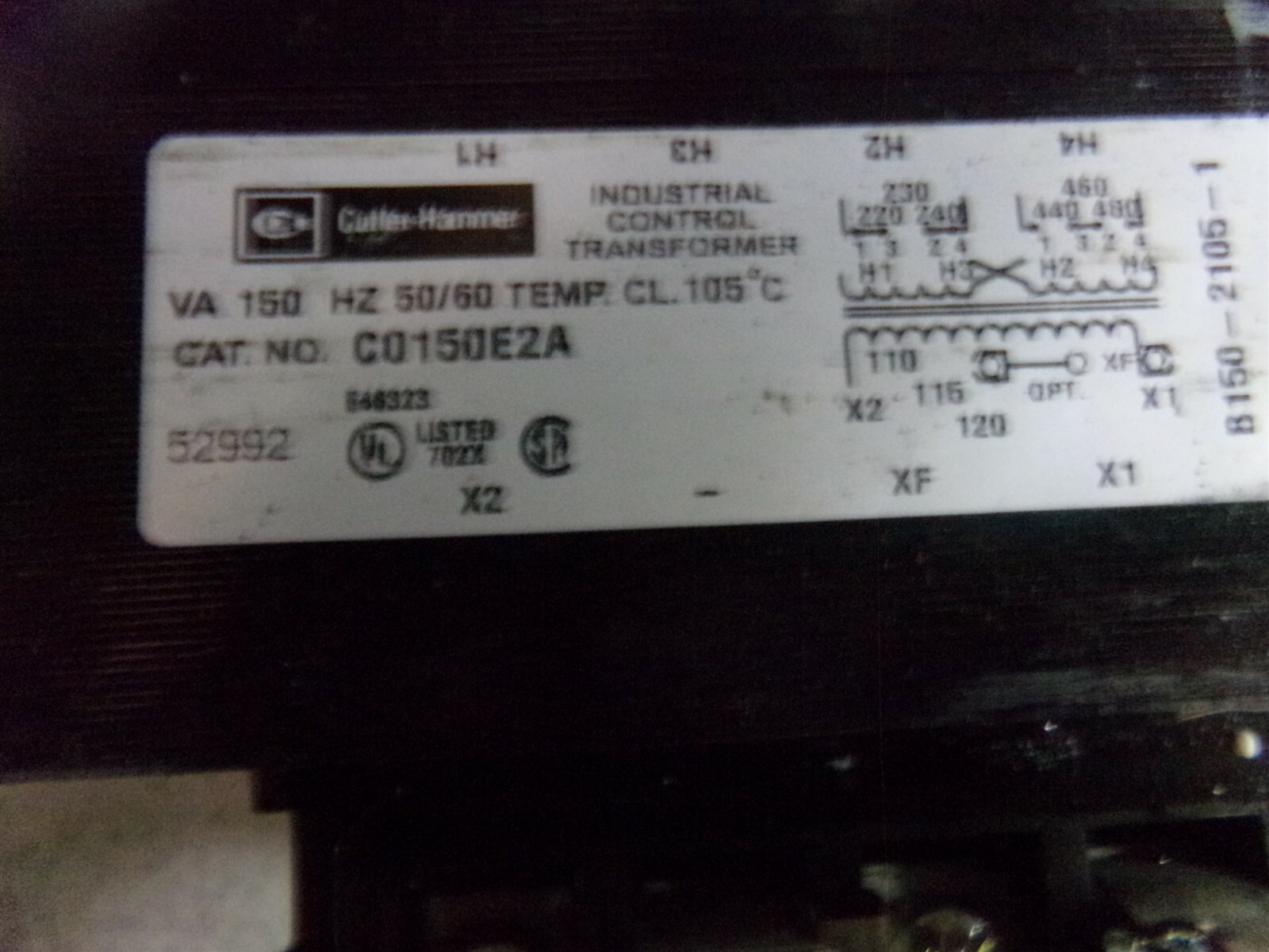 Cutler Hammer B150-2165-1 Transformer Assembly *FREE SHIPPING*