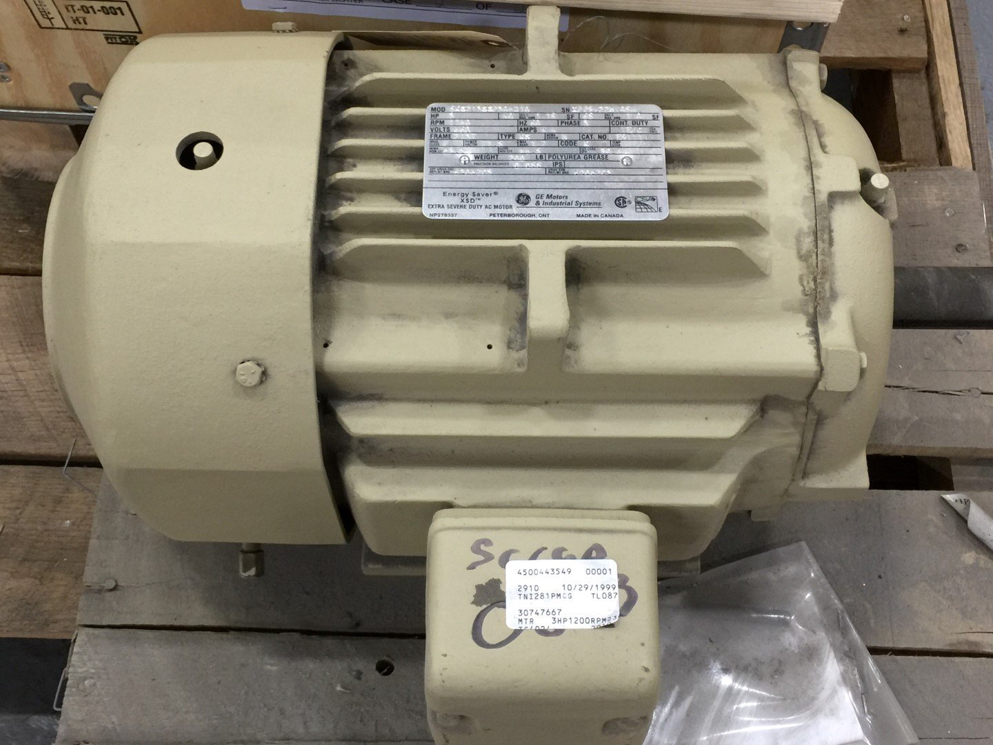 General Electric 5KS213SSP308D10 Energy Saver® Extra Severe Duty AC Motor 3HP