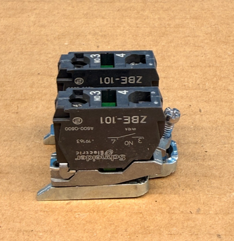 Lot of 2x Genuine Schneider ZB4BZ103 Harmony 22mm 1NO Contact Block Mounting
