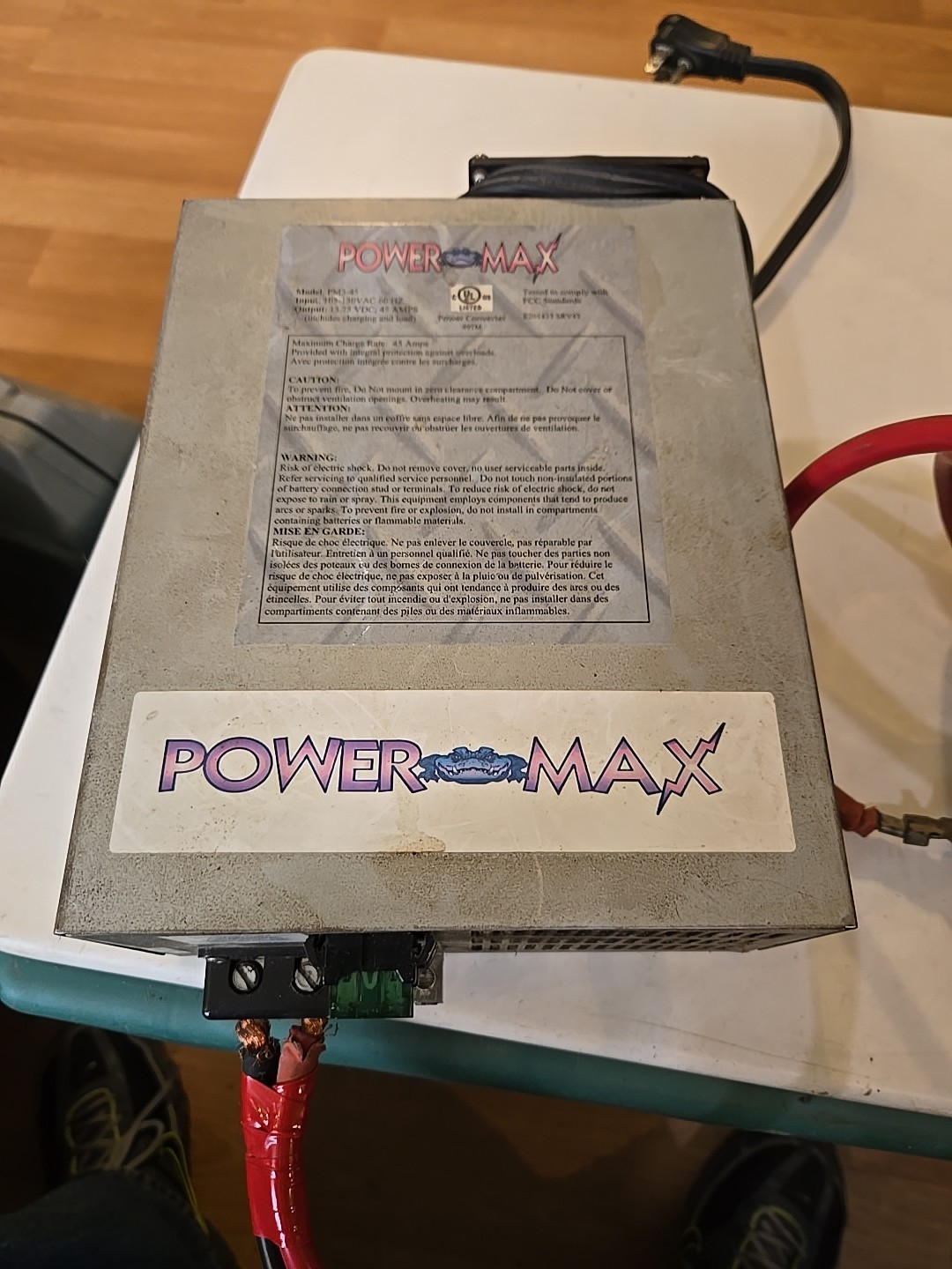 Power Max PM3-45 Power Converter Charger 105-130VAC In 45A 13.75 VDC Out (F)