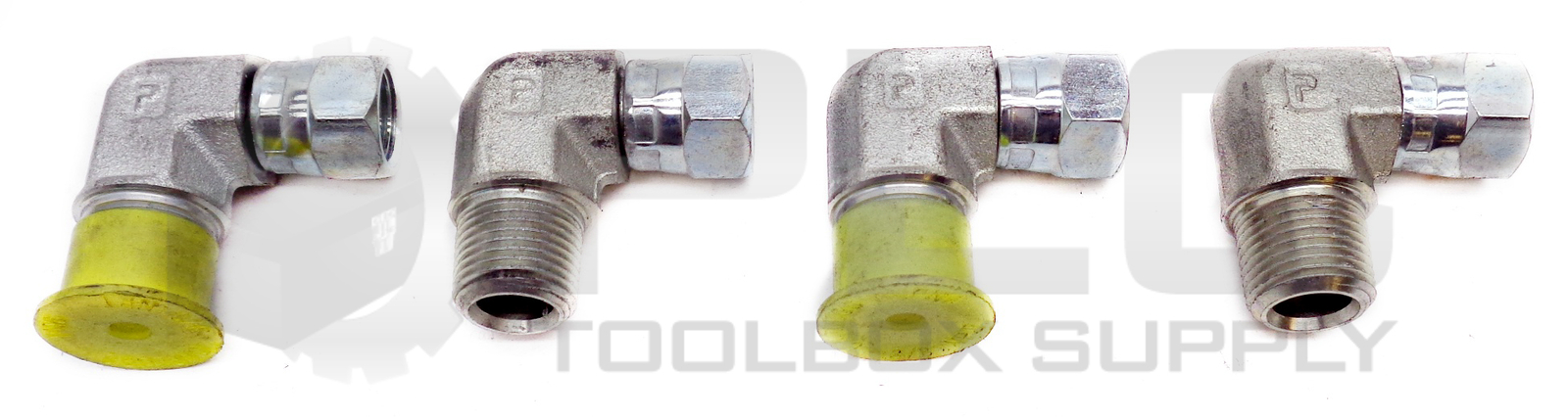 LOT OF 4 NEW PARKER 1/2″ ID SWL FEMALE 7/16″ ID 11/16″ OD MALE 90° ELBOW FITTING