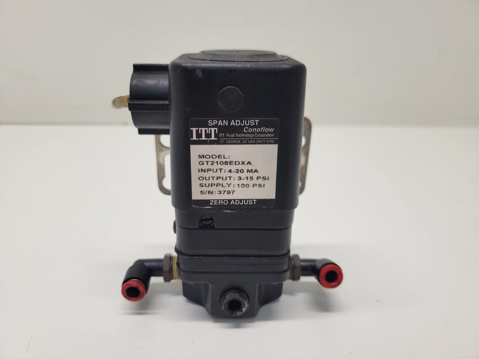 GOOD USED! ITT CONOFLOW ELECTRO PNEUMATIC TRANSDUCER GT2108EDXA