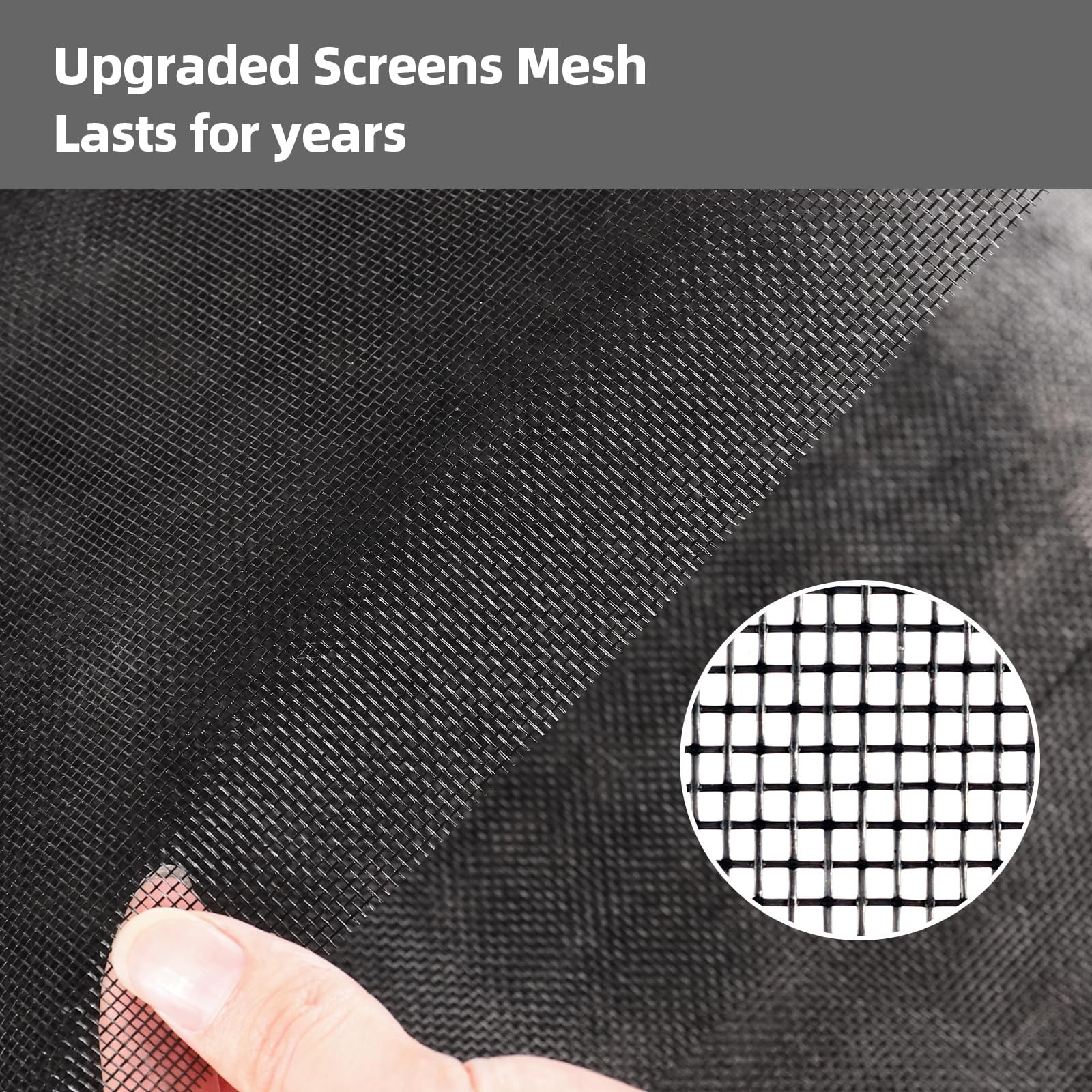 Fiberglass Window Screen Mesh Kit, 48″x130″ Durable 48″x130″, Black