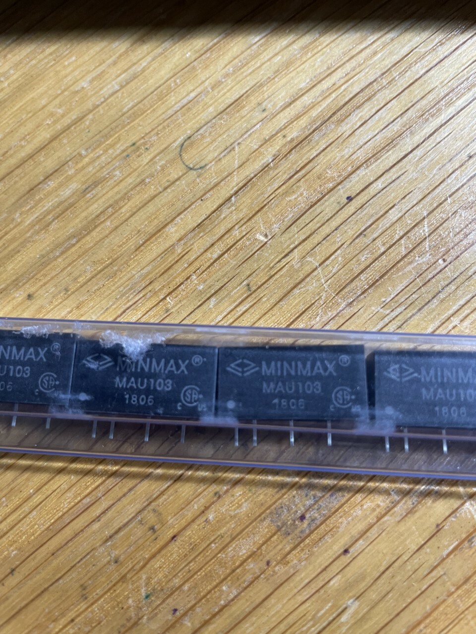 A lot of two (2) Minmax MAU103 5V-9V isolated DC to DC converter, SIP package.