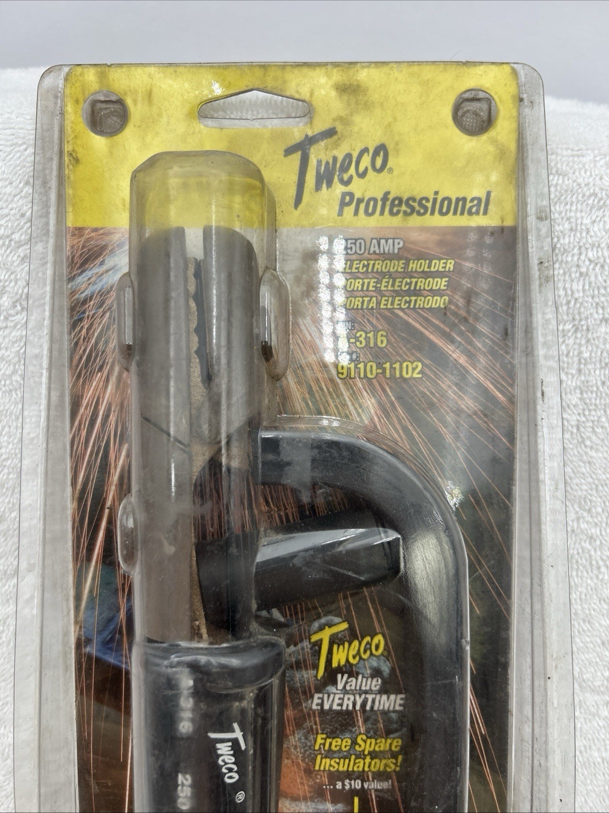 TWECO ELECTRODE HOLDER 9110-1102 A-316 250 AMP 6 POSITION JAW 2/0 CABLE CAP.