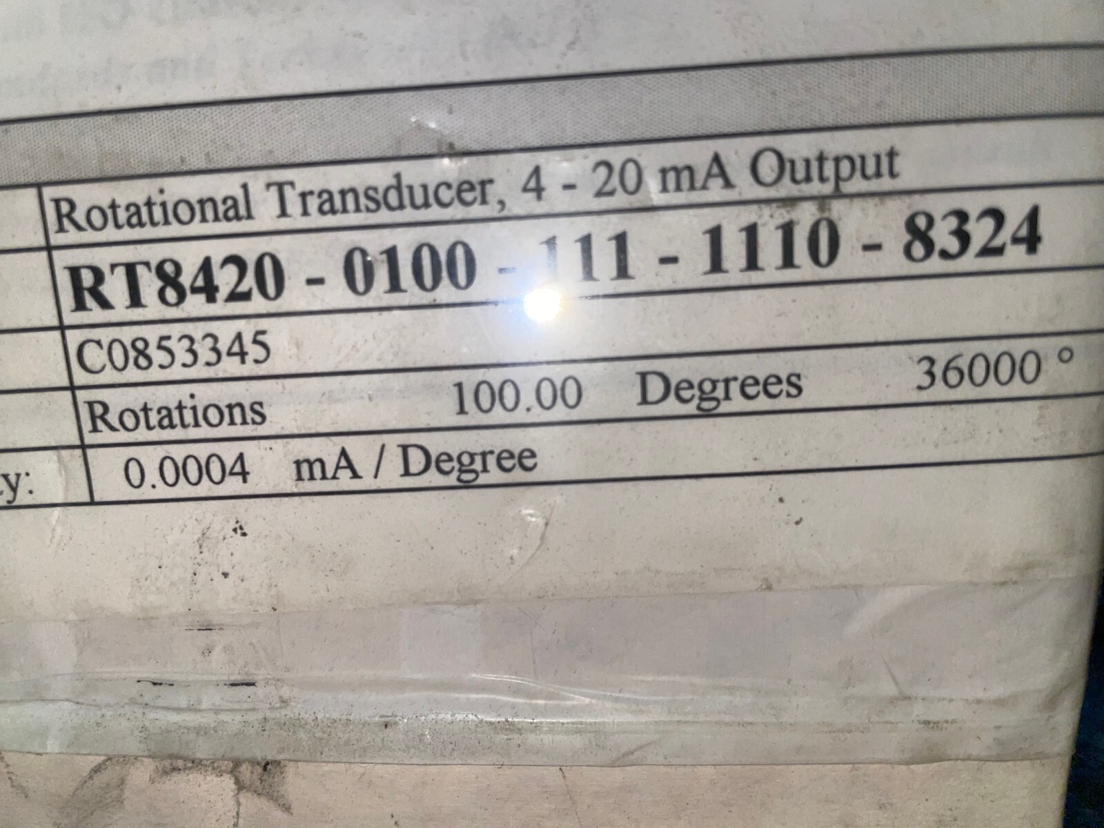 Celesco RT8420-0100-111-1110 Rotational Transducer 4-20 mA Output