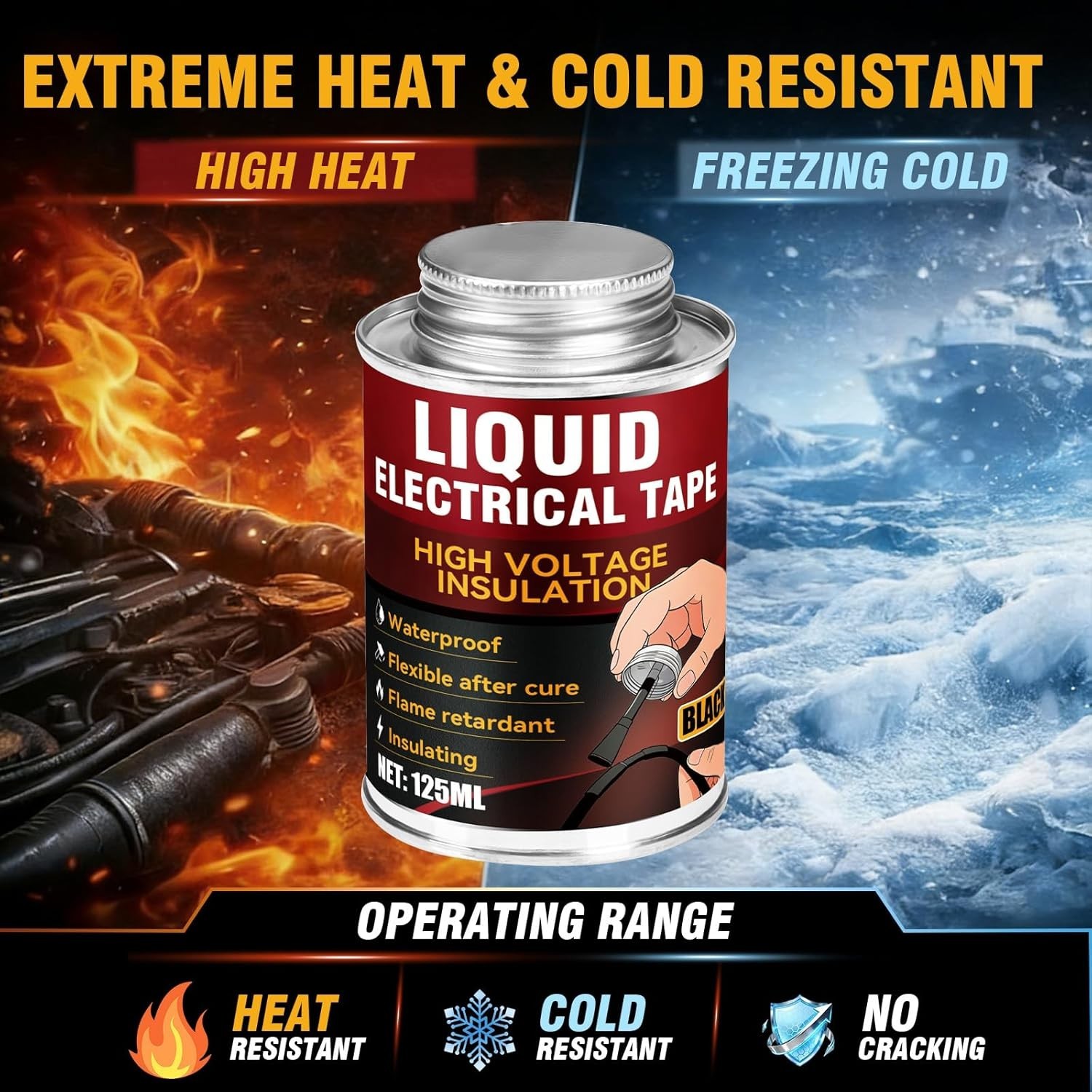 Liquid Electrical Tape – Black Liquid Wire Insulation, Waterproof & Heat Resista