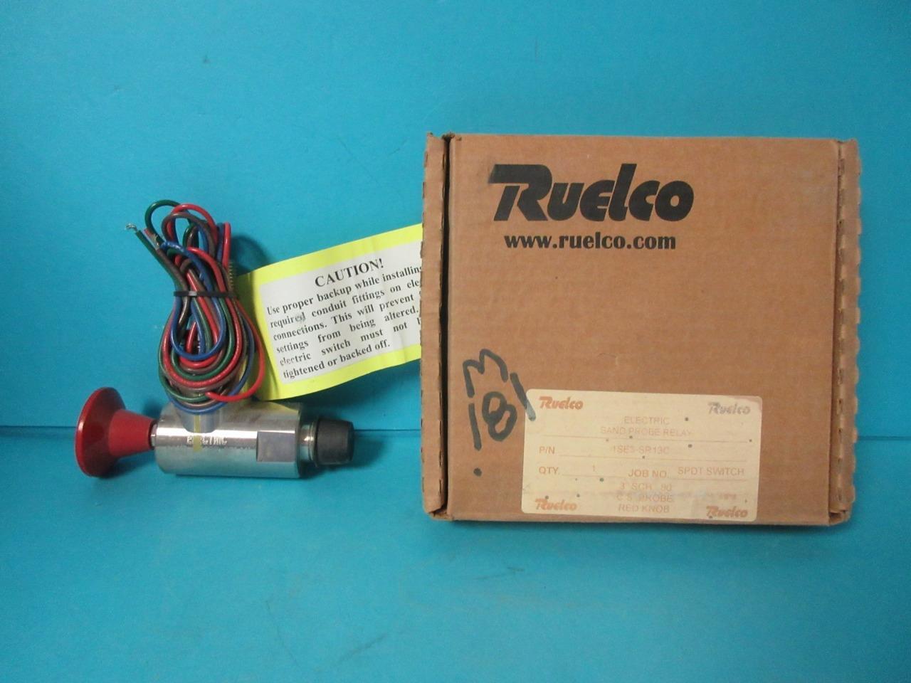 RUELCO ELECTRIC SAND PROBE RELAY MODEL 1SE3-SR13C 3″ SCH 80 C.S. PROBE RED KNOB