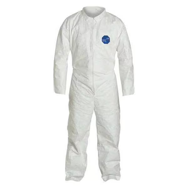 Tyvek 400 Collared Disposable Coveralls, 2XL, Open Wrists and Ankles, Serged