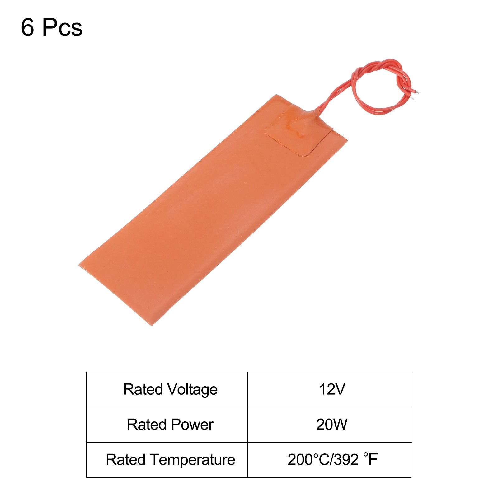 6 x Silicone Heating Pad 12V 20W Heater Film Plate 150mmx50mm Heater Mat