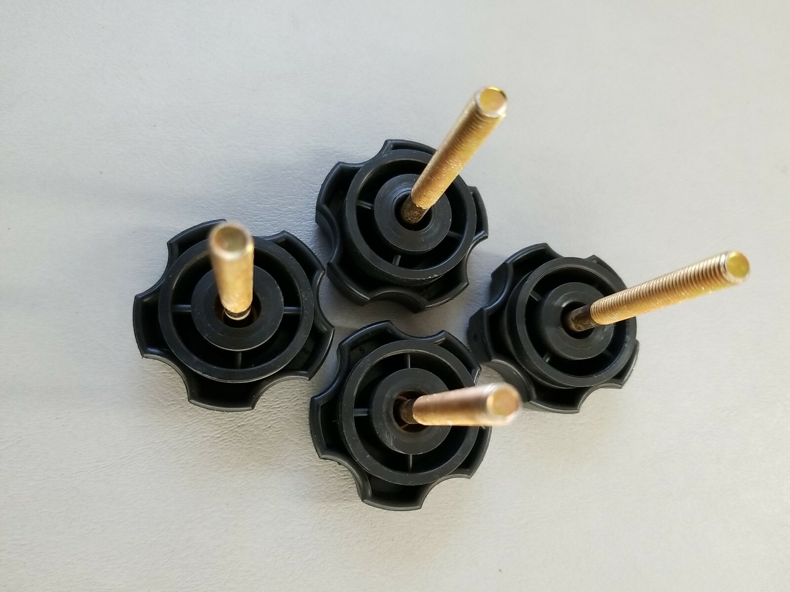 (4) M6x1.0x50 ,6mm Male Threaded Plastic Head Screw Knob Black