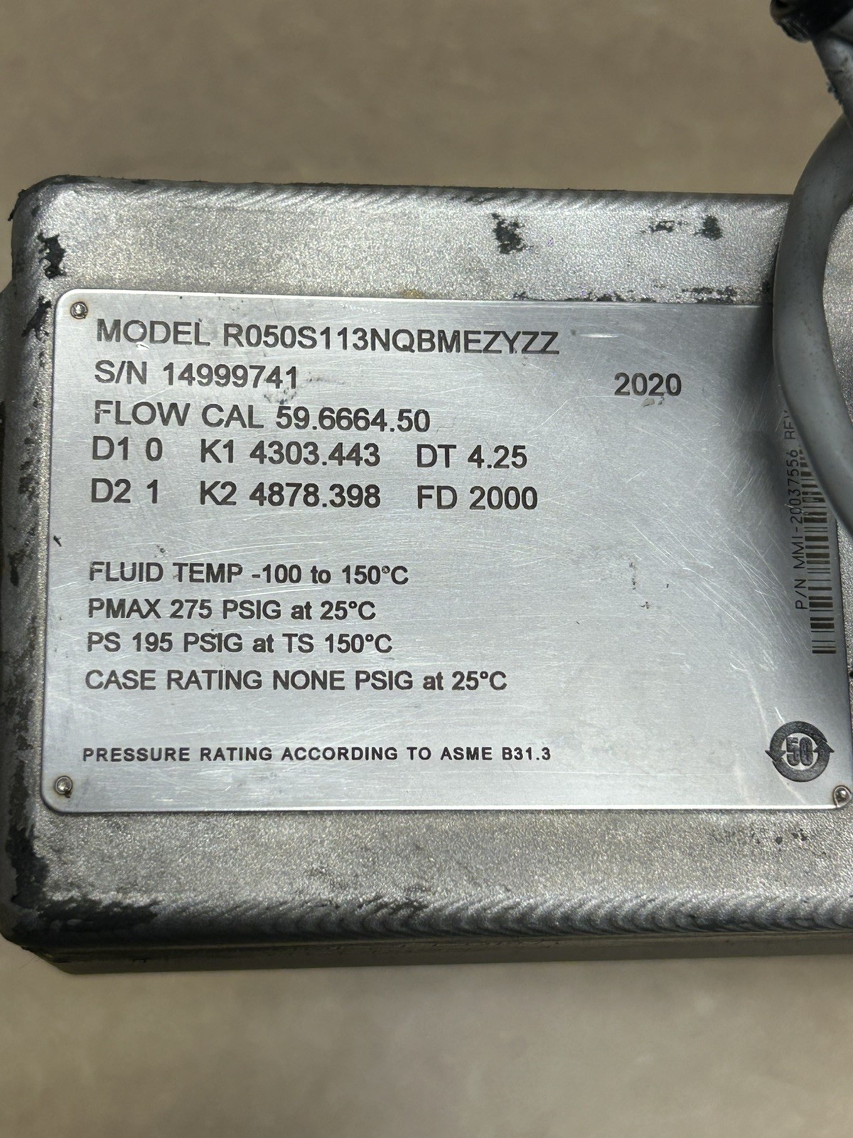 EMERSON Micro Motion 316L SS 1/2” Coriolis Flow Meter R050S113NQBMEZYZZ