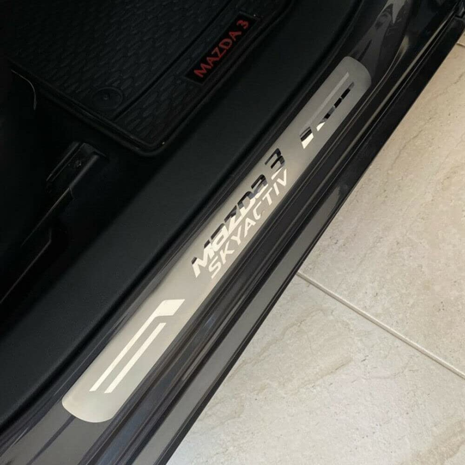 GZBFTDH Door Sill Protector for Mazda 3, 2008-2022, 4pcs Set, Stainless Steel…