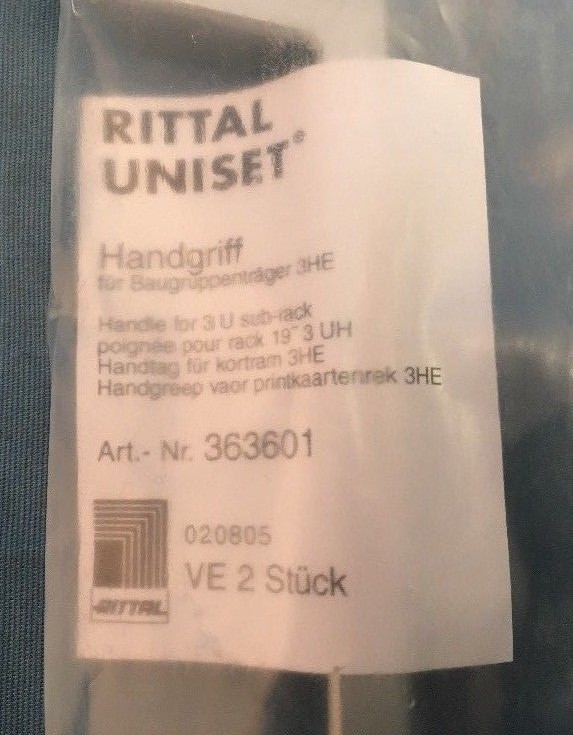 Pack of 2 NEW Rittal Uniset 363601 Front Equipment Handles