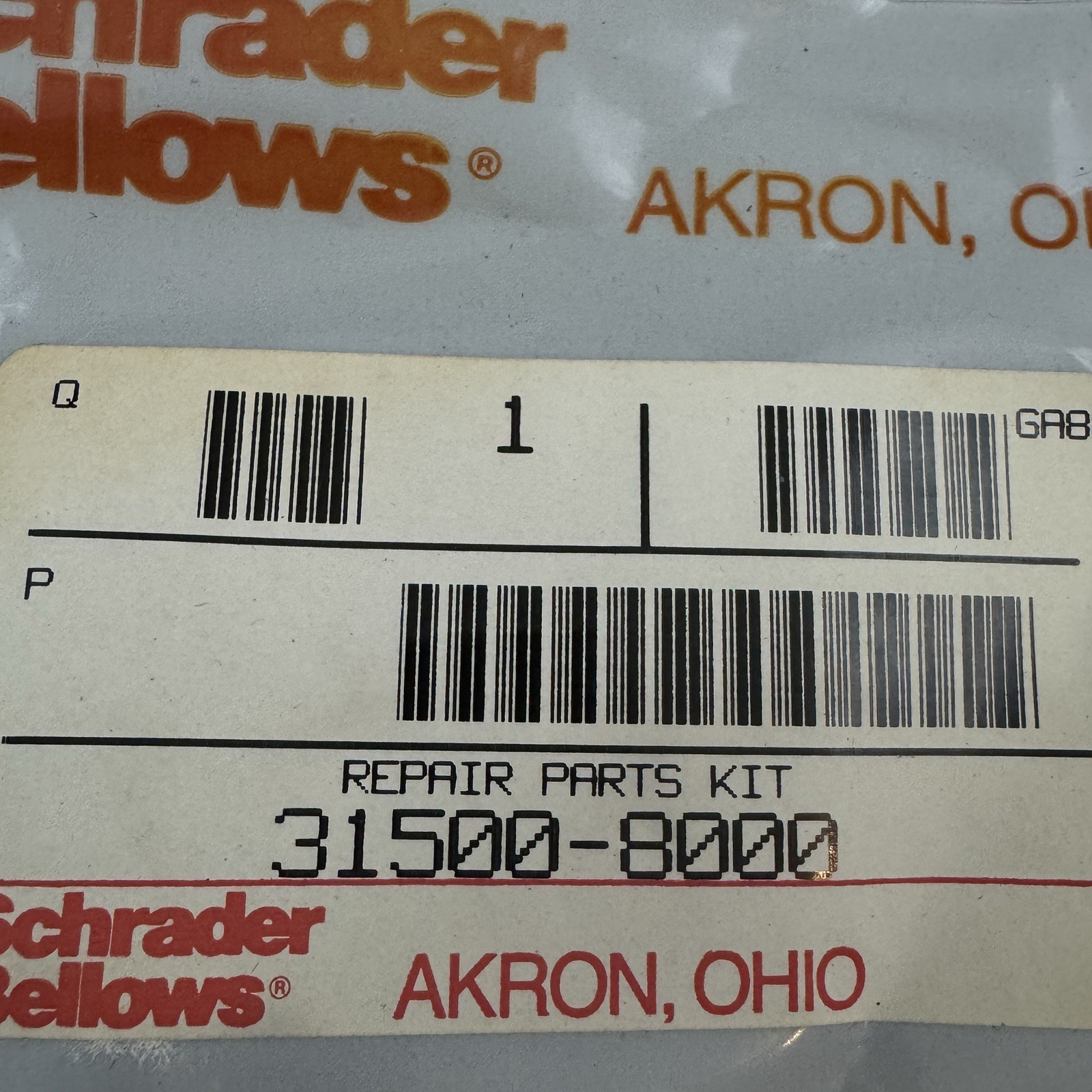Nos Schrader Bellows repair kit with gaskets and o-rings 31500-8000