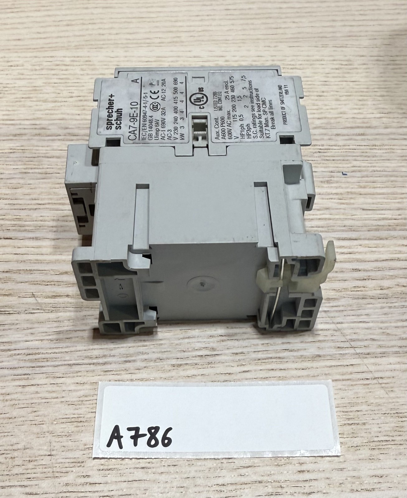 Sprecher + Schuh Contactor CA7-9E-10-24E